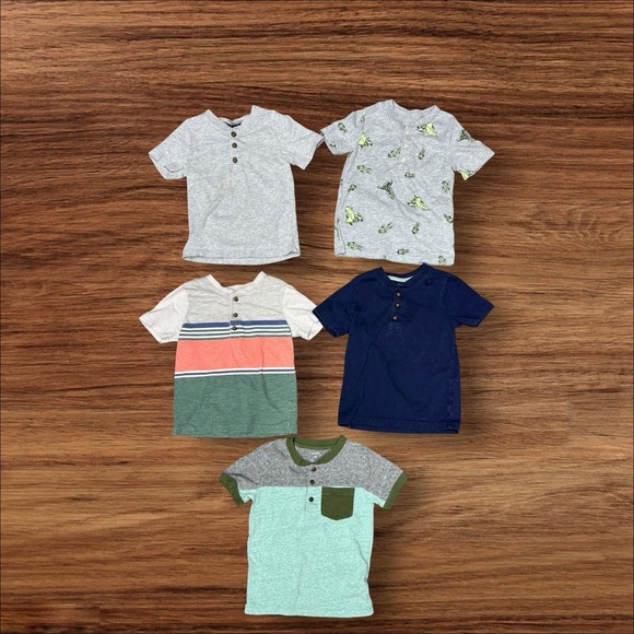 Nine x Carter's 3T Tees - Teal, Gray, Navy, grn, striped, astronaut. Exclt Cdtn - Picture 4 of 7